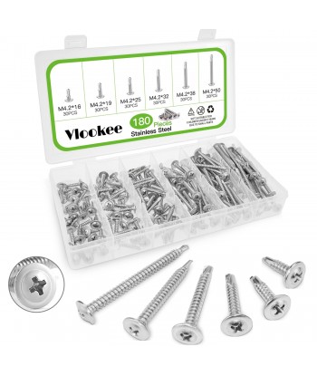 Vlookee Drill Screws, Pack...